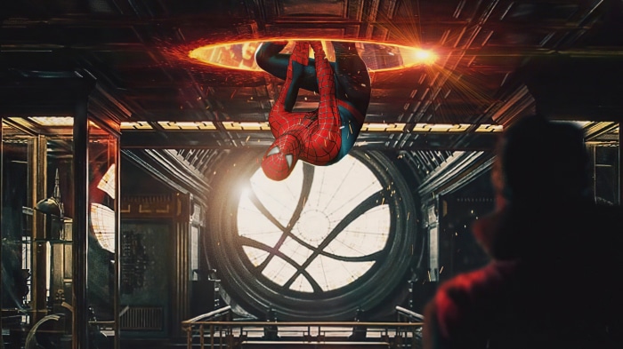 Spider-Man from Spider-Man: No Way Home in Doctor Strange's Sanctum