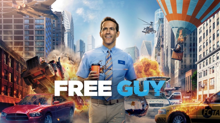 Free Guy Ryan Reynolds in City with Explosions