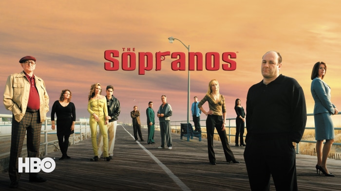 The Sopranos cast on a boardwalk