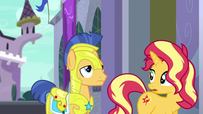Sunset Shimmer and Flash Sentry from My Little Pony