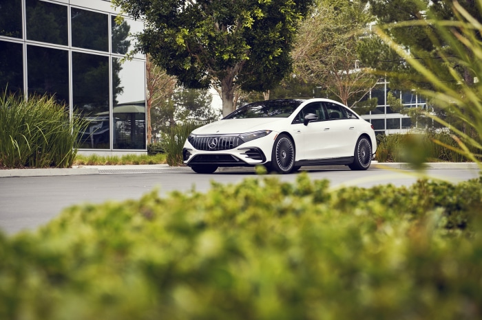 White Mercedes-AMG EQS 53 4MATIC Sedan