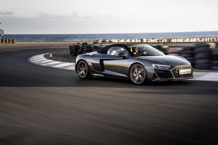 Audi R8 V10 Spyder on a Race Track