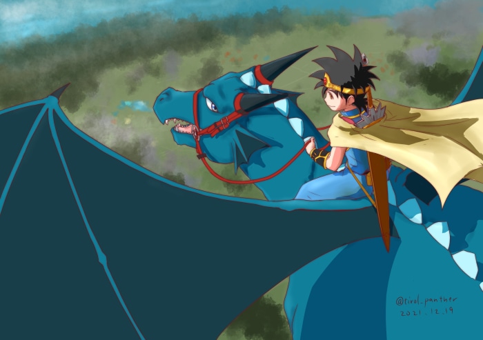 Dai riding a blue dragon