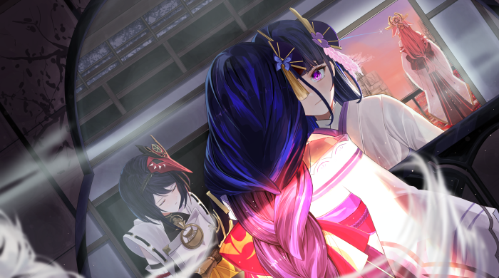 Raiden Shogun and Kujou Sara from Genshin Impact