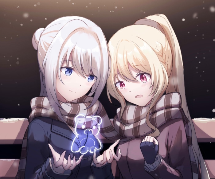 Momoko Togame and Mitama Yakumo from Magia Record