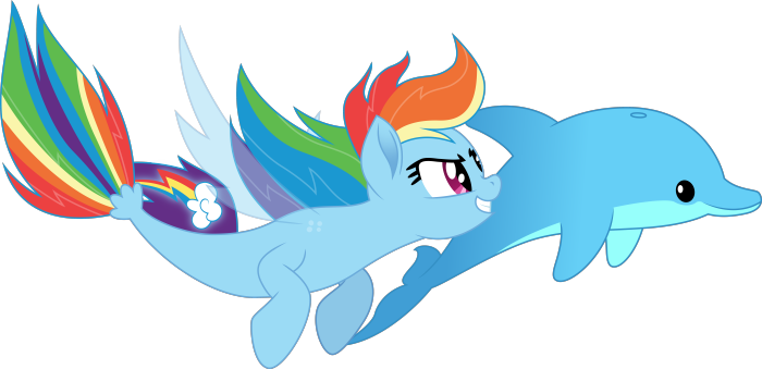Rainbow Dash and Dolphin from My Little Pony