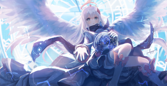 Angel girl holding a glowing orb