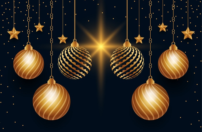Christmas Ornaments and Stars 4K