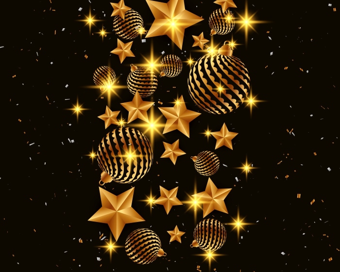 Christmas Ornaments and Stars 4K