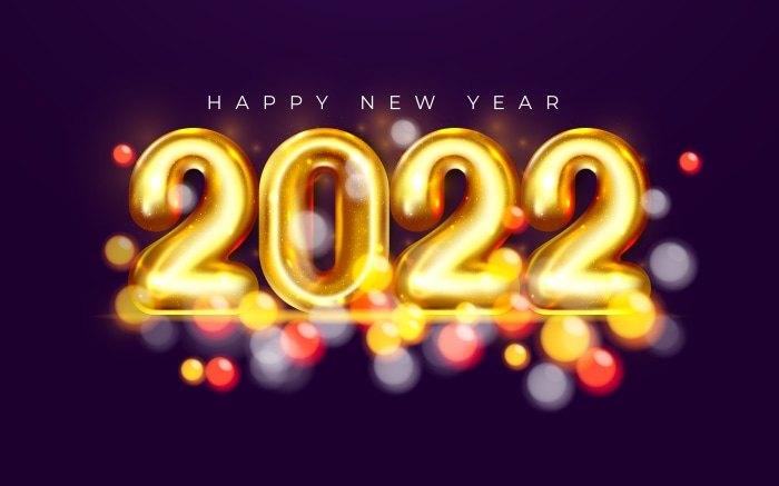 Happy New Year 2022 Balloons 4K