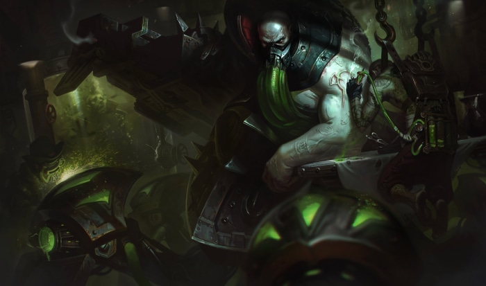 Urgot from League of Legends in a laboratory