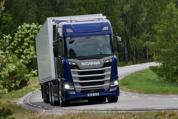 Scania R540 Truck on a Winding Road