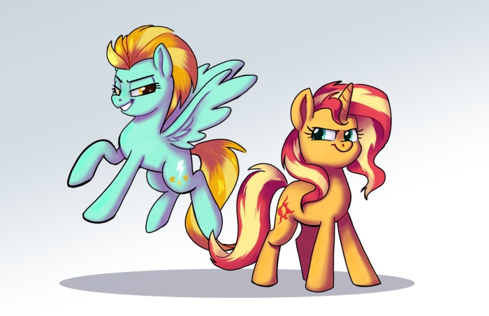Lightning Dust and Sunset Shimmer from My Little Pony