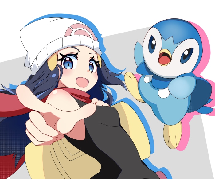 Dawn and Piplup from Pokémon Diamond and Pearl