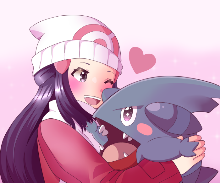 Dawn and Gible from Pokémon Diamond and Pearl