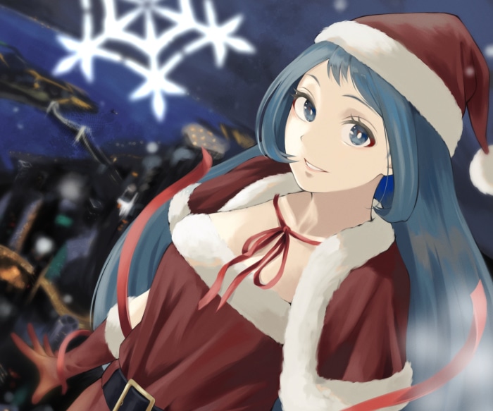 Nejire Hado from My Hero Academia in Santa Outfit