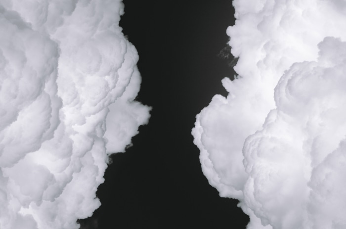 White Smoke Against Black Background