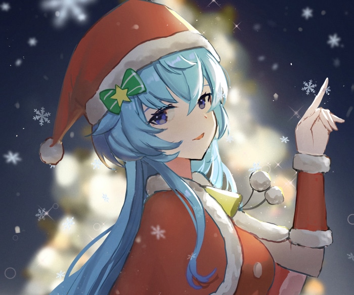 Ganyu from Genshin Impact in Christmas Outfit