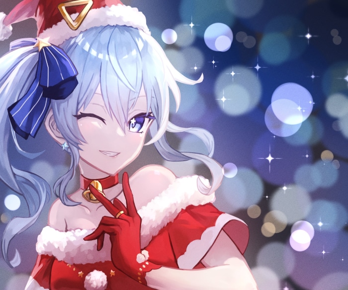 Hoshimachi Suisei from Hololive in Christmas Outfit