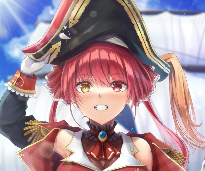Houshou Marine from Hololive with Heterochromia