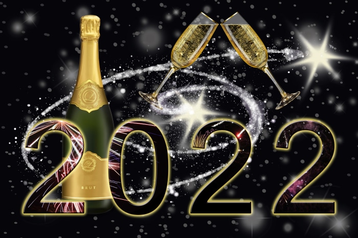 New Year 2022 Celebration with Champagne