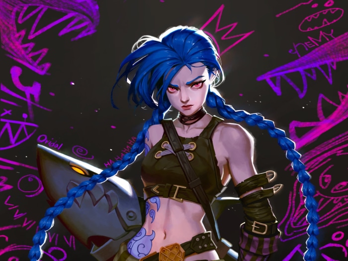 Jinx from League of Legends with Fishbones