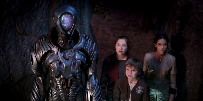 Robot and children from Lost in Space