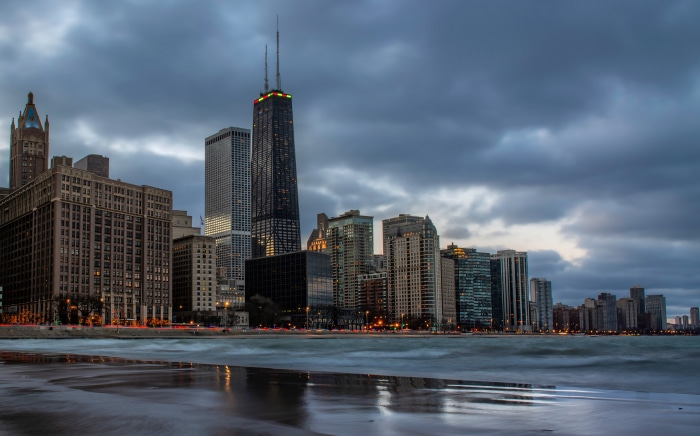 Chicago 4K City Skyline with John Hancock Center