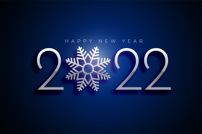 Happy New Year 2022 Snowflake 4K