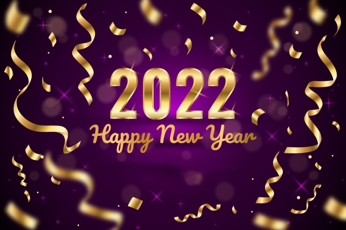 Happy New Year 2022 Confetti Background