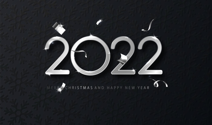 New Year 2022 Silver Text