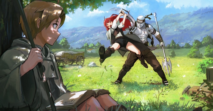 Rudeus, Eris, and Ruijerd from Mushoku Tensei: Jobless Reincarnation 4K