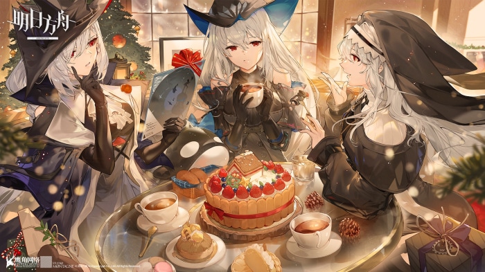 Specter, Skadi, and Gladiia from Arknights at Christmas