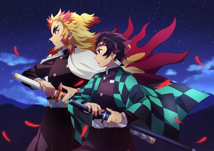 Tanjiro Kamado and Kyojuro Rengoku from Demon Slayer 4K