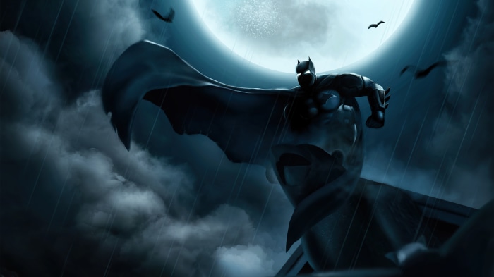 Batman from DC Comics in the Rain