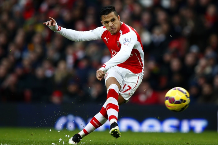 Alexis Sanchez playing soccer