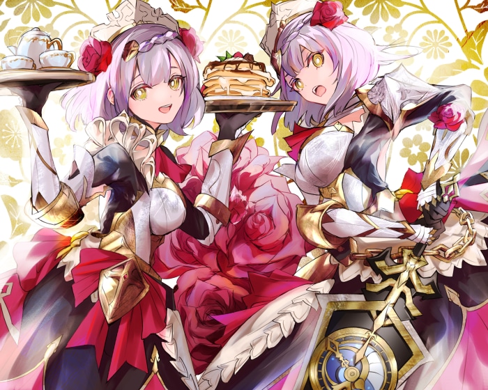 Noelle from Genshin Impact with Pancakes and Tea