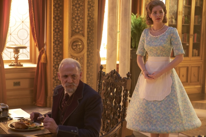Reginald Hargreeves and Grace from The Umbrella Academy