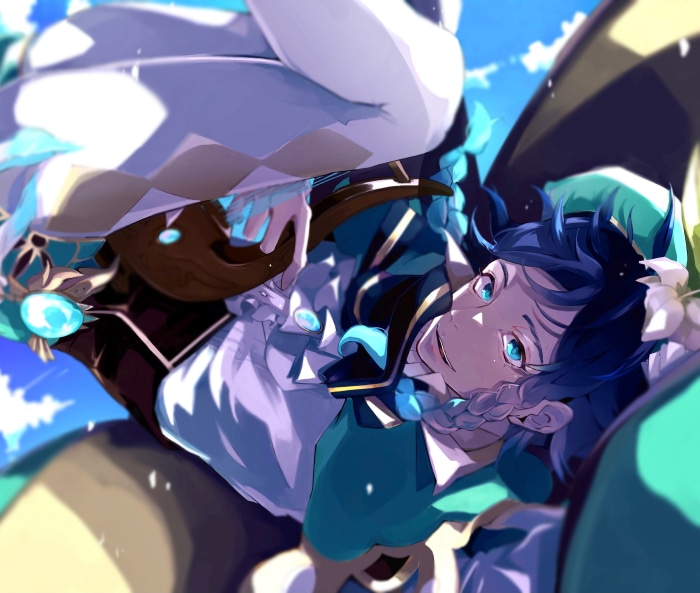 Venti from Genshin Impact lying down