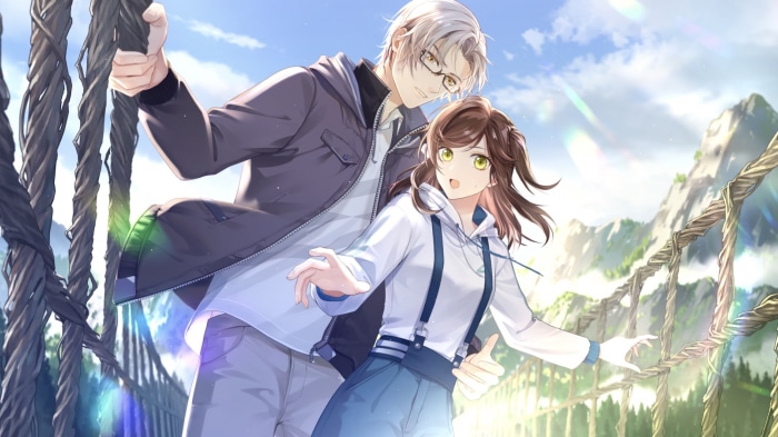 Moritsuki Rei and Rosa from Tears of Themis on a bridge