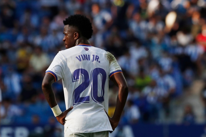 Vinícius Júnior wearing Real Madrid jersey number 20