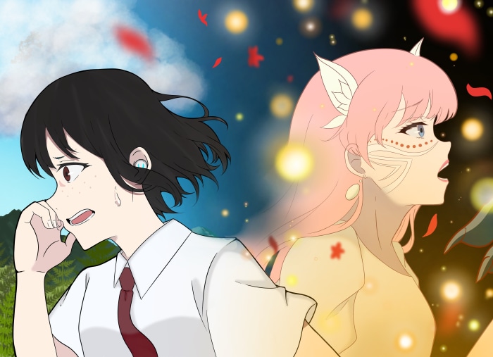 Suzu Naitou and Belle from Ryuu to Sobakasu no Hime