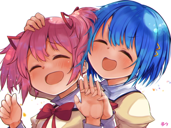 Madoka Kaname and Sayaka Miki from Puella Magi Madoka Magica