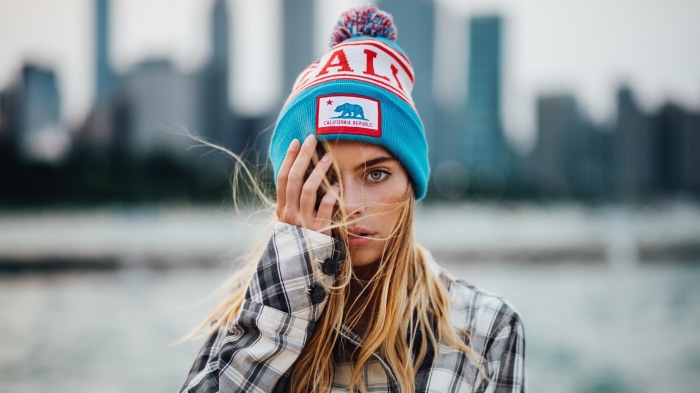 Marta Piekarz wearing a California Republic beanie
