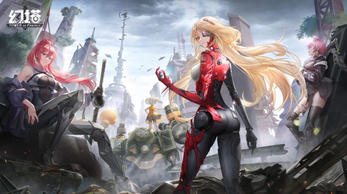 Tower of Fantasy characters in a ruined city