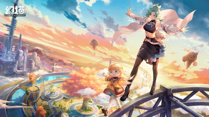 Tower of Fantasy characters in a fantasy landscape