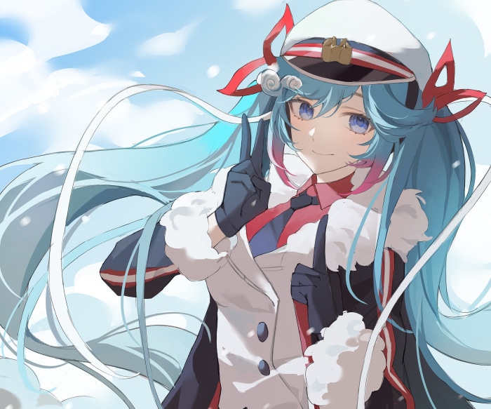 Hatsune Miku from Vocaloid in winter attire