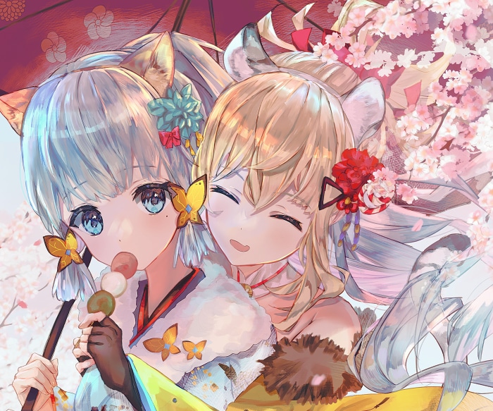 Kamisato Ayaka and Lumine from Genshin Impact