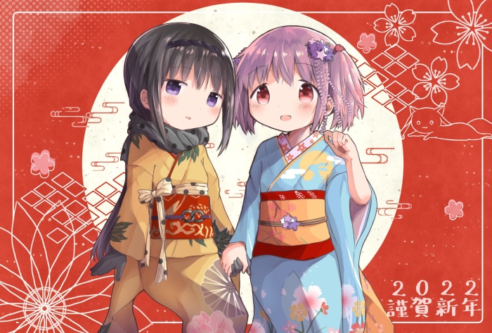 Homura Akemi and Madoka Kaname from Puella Magi Madoka Magica