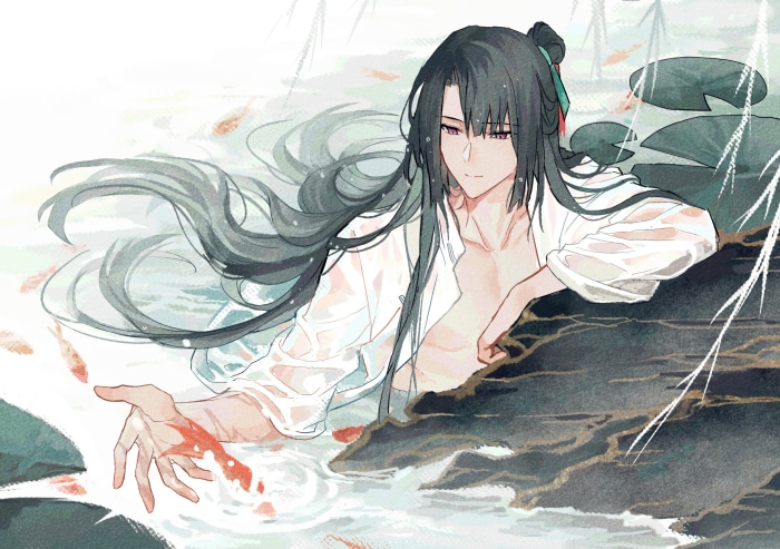 Taigong Wang from Fate/Grand Order in water